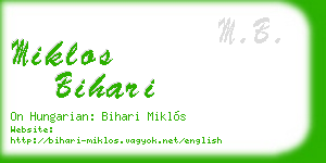 miklos bihari business card